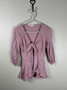 Y2K Babydoll Shirt Size Small Pink Fairy Cottagecore Coquette Whimsy Top